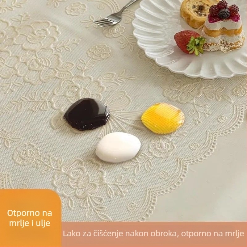 Ovalni PVC stolni ubrus s motivom biljaka i cvijeća, otporan na prašinu, bez potrebe za pranjem, jednostavan moderan stil