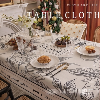 Pravokutni vodootporni stolnjak – 50/50 poliester-pamuk mješavina, kućna upotreba, američki stil, lagani luksuzni stolnjak za dnevni boravak, spavaću sobu i blagovaonu