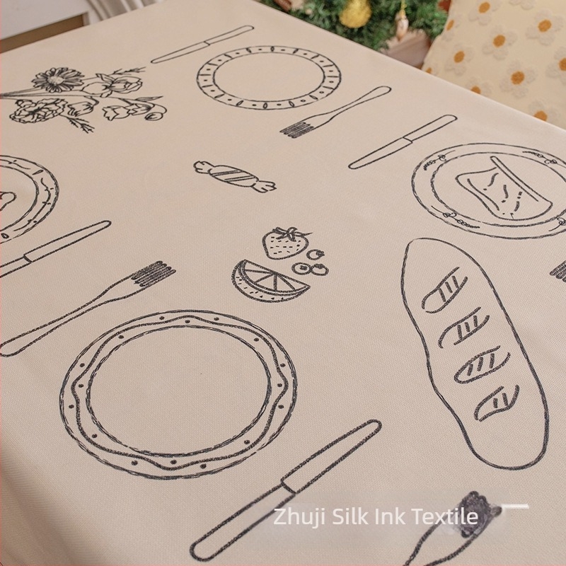 Pravokutni vodootporni stolnjak – 50/50 poliester-pamuk mješavina, kućna upotreba, američki stil, lagani luksuzni stolnjak za dnevni boravak, spavaću sobu i blagovaonu