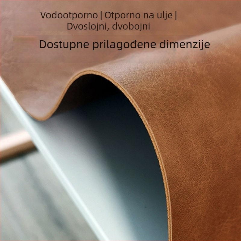 Kožna podloška za blagovanje, kvadratnog oblika, jednobojna, vodootporna i otporna na masnoće