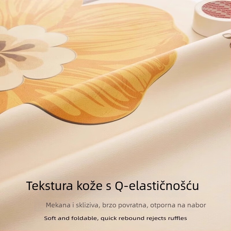 Podmetač za stol za kavu od Cortex materijala, pravokutnog oblika, moderan minimalistički stil, uzorak biljaka i cvijeća