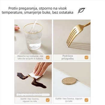 Stolnjak za stol PVC, pravokutnog oblika, vodootporan, otporan na masnoće, ne treba pranje, jednostavan i moderan stil, uzorak mreža/geometrijski/ biljni.