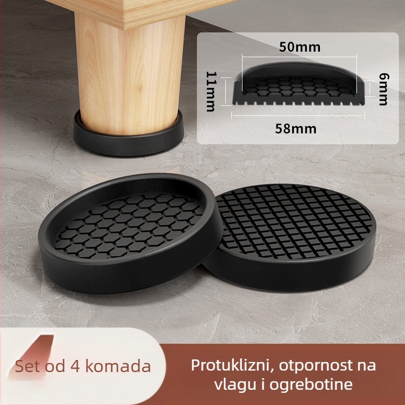 Gumene podloške za noge stola i stolice, okrugle, vodootporne i protuklizne, otporne na habanje, set od 4 komada