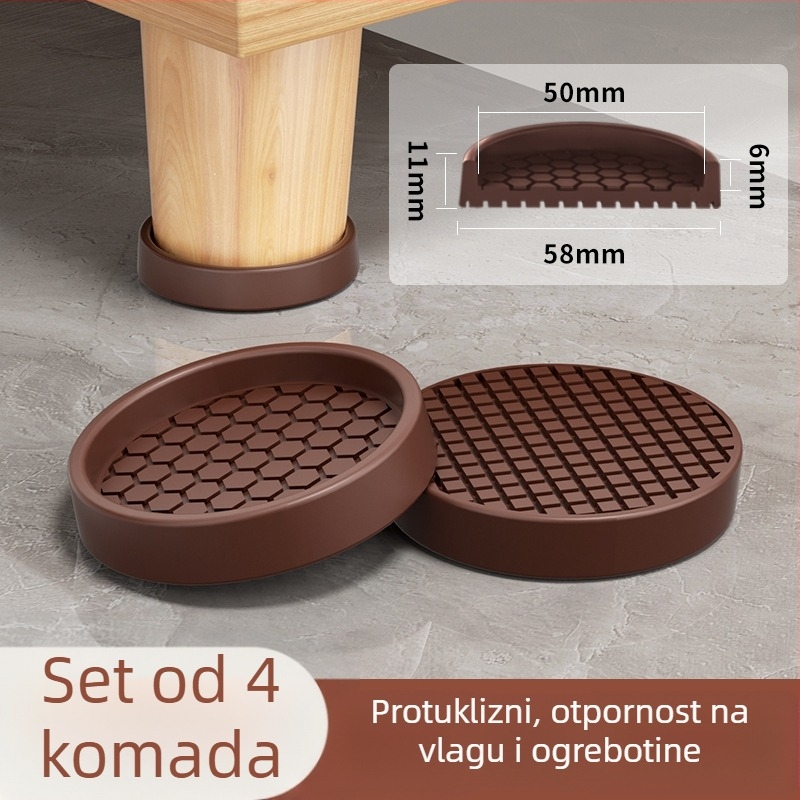 Gumene podloške za noge stola i stolice, okrugle, vodootporne i protuklizne, otporne na habanje, set od 4 komada
