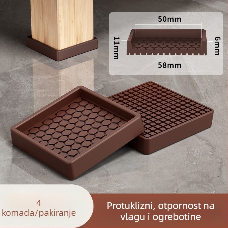 Gumene podloške za noge stola i stolice, okrugle, vodootporne i protuklizne, otporne na habanje, set od 4 komada