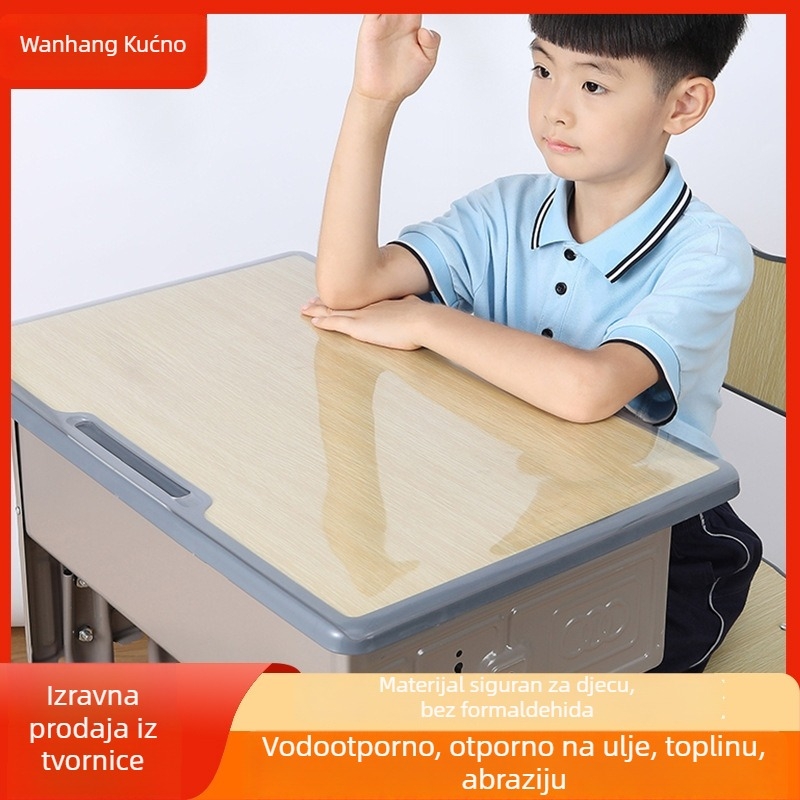 Prozirna PVC podloga za dječji stol za učenike osnovne škole, vodootporna i otporna na ulje, bez mirisa, kristalna površina