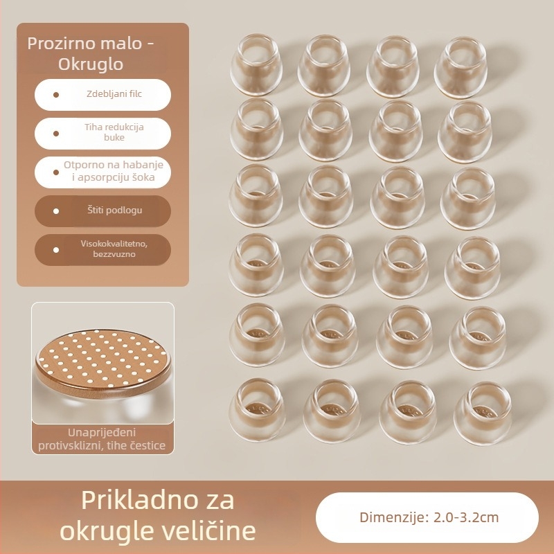 Kružni silikonski zaštitnici nogu stolova i stolica, protuklizni, otporni na habanje