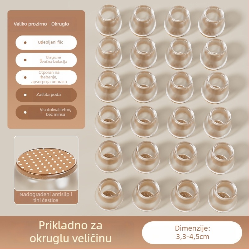 Kružni silikonski zaštitnici nogu stolova i stolica, protuklizni, otporni na habanje
