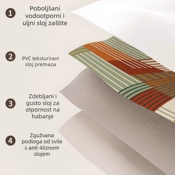 PVC stolnjak, pravokutnog oblika, vodootporan i otporan na masnoće, bez pranja, jednostavan modern stil, s motivima crtića i biljaka