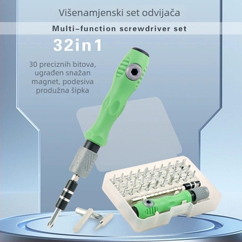 32‑in‑1 set odvijača, višenamjenski, magnetski, od ugljičnog čelika, neizoliran