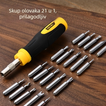 Deli DL1021D elektronički precizni set odvijača, 21 komada, magnetski vrhovi, krom-vanadijeva čelična konstrukcija