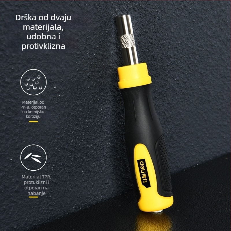 Deli DL1021D elektronički precizni set odvijača, 21 komada, magnetski vrhovi, krom-vanadijeva čelična konstrukcija