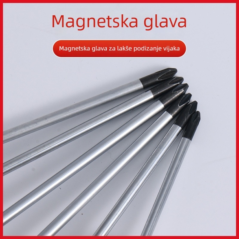 Magnetni odvijač s križnim i ravnim vrhom od krom-vanadij čelika, jak magnetski, ergonomska ručka