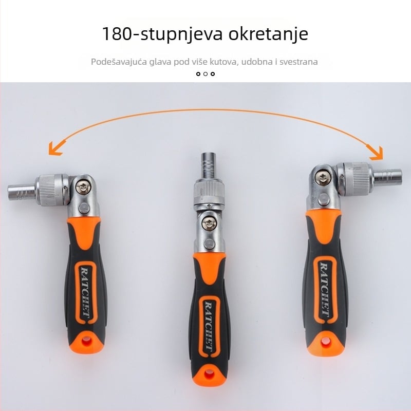 38-djelni višefunkcionalni kućni set odvijača od magnetne Cr-V čelika, neizoliran, s ratchet mehanizmom i Philips glavama