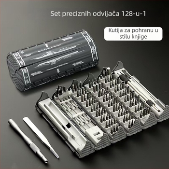 128-in-1 set odvijača, magnetski, od S2 legure alatne čelika, težina 645 g, ručni višenamjenski demontažni i precizni popravak