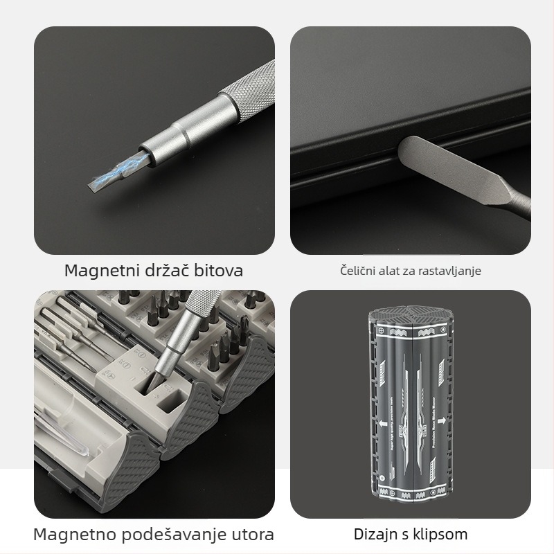 128-in-1 set odvijača, magnetski, od S2 legure alatne čelika, težina 645 g, ručni višenamjenski demontažni i precizni popravak