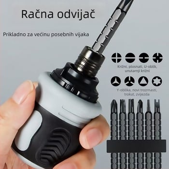 Poluautomatski odvijač s ratchetnim mehanizmom i dvostrukom teleskopskom drškom – kompaktan višenamjenski alat za kućnu upotrebu
