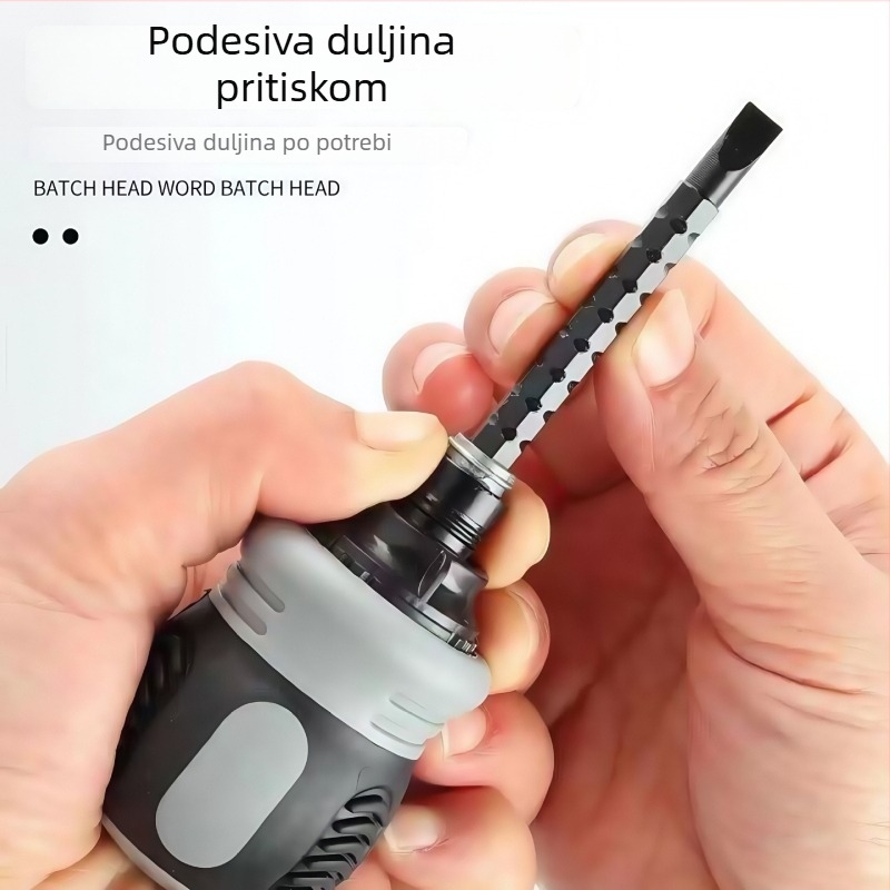 Poluautomatski odvijač s ratchetnim mehanizmom i dvostrukom teleskopskom drškom – kompaktan višenamjenski alat za kućnu upotrebu