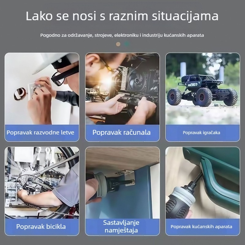 Poluautomatski odvijač s ratchetnim mehanizmom i dvostrukom teleskopskom drškom – kompaktan višenamjenski alat za kućnu upotrebu
