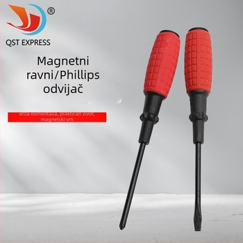 Magnetni odvijač s granatnim oblikom držka, plosna glava i Phillips, karbonska čelika, 43 g – QST EXPRESS