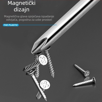 Industrijski odvijač s križnim i ravnim vrhom, magnetski i izolirani, čelik No.45 kaljen, težina 0.0825 kg
