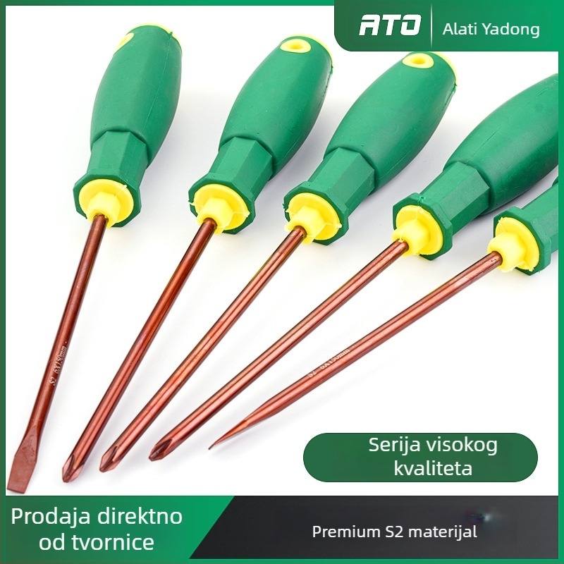 Kombinirana odvijač s ravnim i križnim vrhom, magnetski, S2 čelik, neizoliran, težina 100–150 g