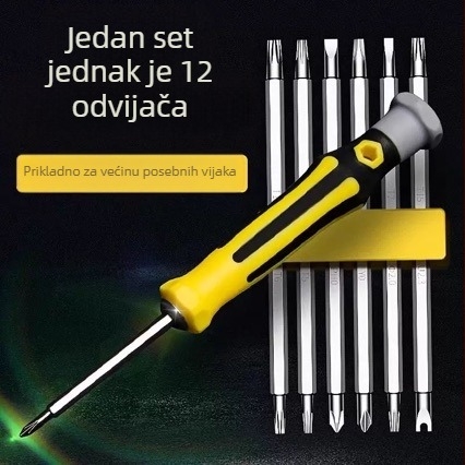 Set odvijača sa specijalnim oblicima: trokutasta cvjetna glava, U-oblik glava, križna glava — višenamjenski precizni alat