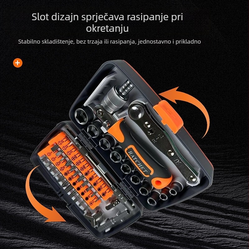 38-in-1 set trzajnih odvijača za kućne popravke, glave od krom-vanadijske čelika, maksimalni moment 180 N·m, magnetski vrh, marka 2880A