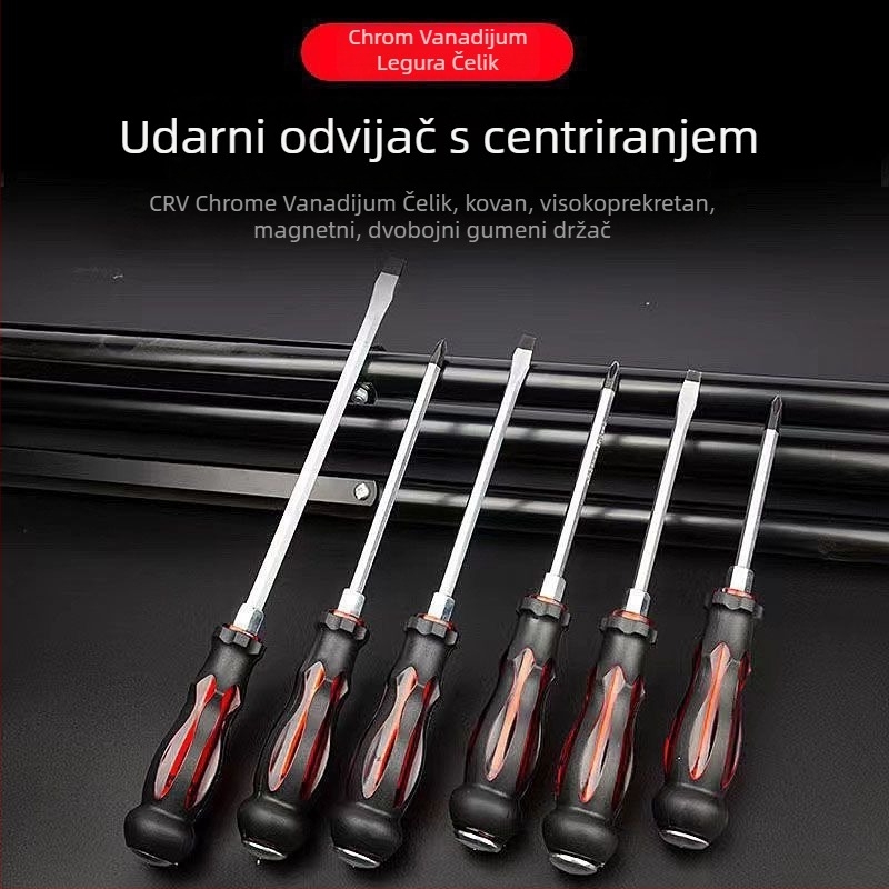 Phillips odvijač, udarni odvijač industrijske klase, križna glava, produženi teški nastavak odvijača