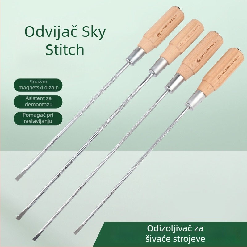 Sky Stitch odvijač za šivaći stroj, 10-inčni odvijač ravnog tipa i 12-inčni magnetski odvijač