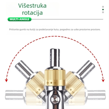 Višenamjenski odvijač s račnim mehanizmom, Philips i plosnati bitovi, izolirana drška, 3.5 N·m moment, Cr-V bitovi, Zhuanyi Hardware