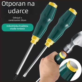 Kovana odvijač s Phillips glavom i ravnim vrhom, protuklizna drška, otporna na ulje