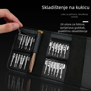 25-dijelni Phillips set odvijača za elektroniku, izoliran, karbonska čelika, 125 g, za naočale, satove, telefone i iPad