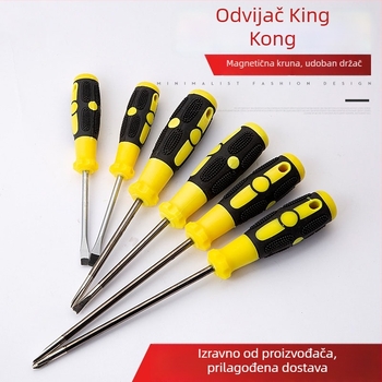 Višenamjenski odvijač s plosnom i križnom glavom, krom-vanadijska čelik, teleskopska duljina 120–280 mm, promjer osi Ø4–6 mm, ABS držač, pogodan za vijačice Ø4–8 mm