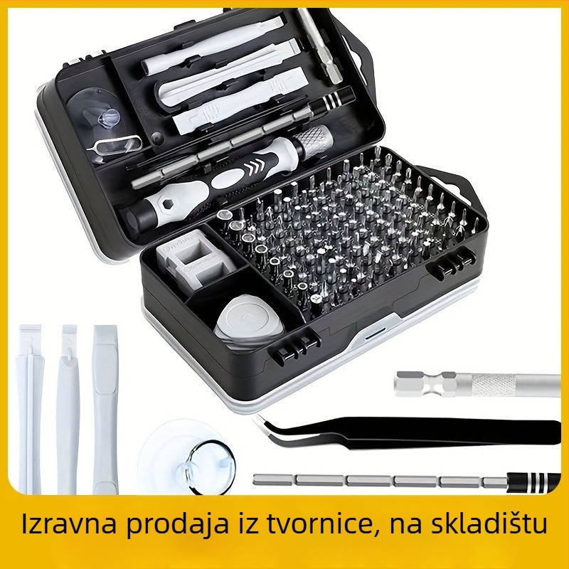 Set odvijača za demontažu računala i mobilnih telefona, 115-in-1, magnetski, karbonska čelika, 0,46 kg