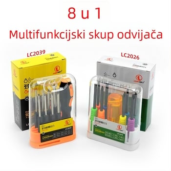 8-u-1 magnetski odvijač s izmjenjivim nastavcima, karbonska čelika, 0,25 kg
