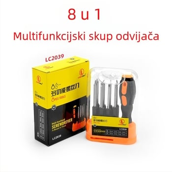 8-u-1 magnetski odvijač s izmjenjivim nastavcima, karbonska čelika, 0,25 kg