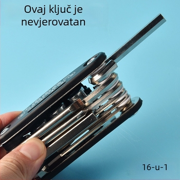 Višenamjenski sklopivi odvijač i šesterokutni ključ, 16-in-1, prijenosno, odvojivo, S2 legirani alat