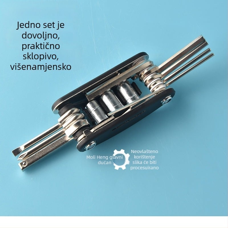 Višenamjenski sklopivi odvijač i šesterokutni ključ, 16-in-1, prijenosno, odvojivo, S2 legirani alat