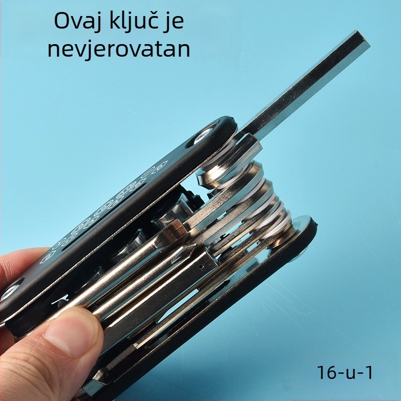 Višenamjenski sklopivi odvijač i šesterokutni ključ, 16-in-1, prijenosno, odvojivo, S2 legirani alat