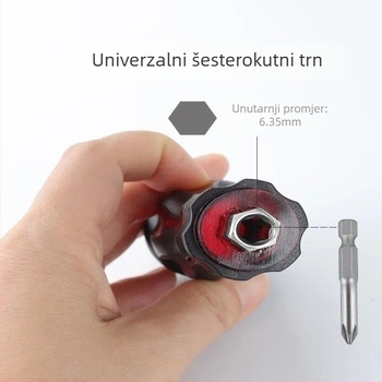 Dvosmjerni križni odvijač s magnetskom glavom, od 45# čelika, ručka s ljepilnim premazom, težina 100 g