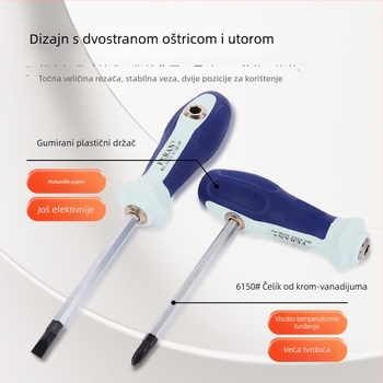 Dvostruki odvijač Phillips i ravni – magnetski i izolirani, neklizajući držač od TPR+PP, CR-V čelik