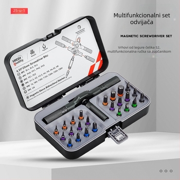 Višenamjenski odvijač s ratchetom i setom bitova, alat od S2 legure čelika