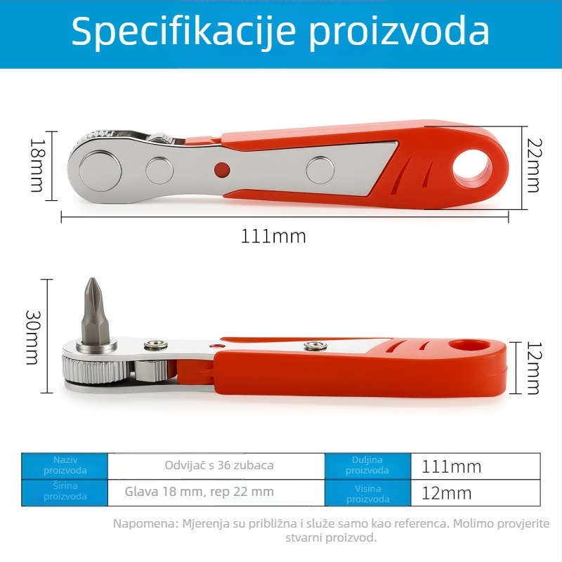 Set odvijača s kliještom - dvostrani, kompaktan, višefunkcionalan s kratkim bitovima (Cr-V oštrice, magnetski, marka Chuanxing)