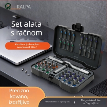 48-u-1 ratchet odvijački set, S2 čelik, kućni set ključeva i odvijača