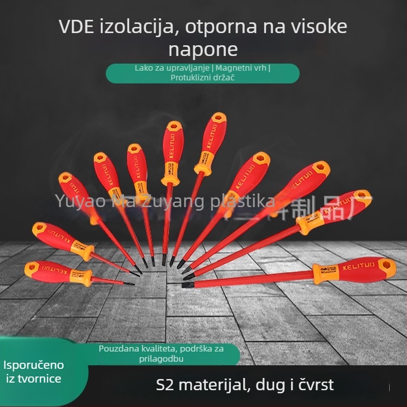 VDE izolirani set odvijača – Phillips i ravni odvijač, magnetski vrhovi, S2 alatna čelika