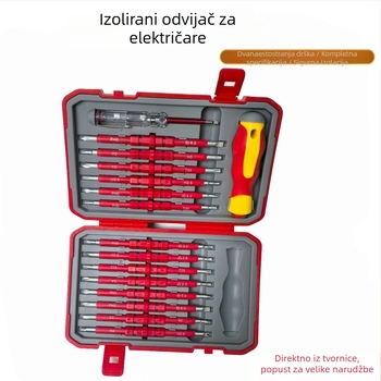 Jf set odvijača i alata za električare – puni skup alata, Cr-V krom-vanadij čelik, izolirane ručke, bez magnetizma, težina 1.12 kg
