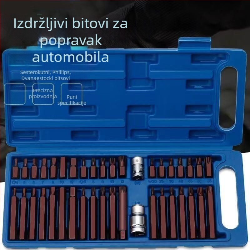 40-dijelni set bitova za odvijač, S2 alatnog čelika, magnetski, 12-ugličasti HEX bitovi, višenamjenski