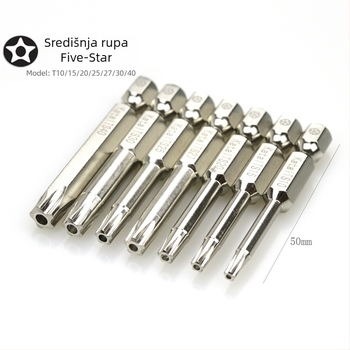 7-dijelni set Torx bitova s 1/4-inčnim pogonom, magnetski, S2 alatna čeli, Katar/Qida