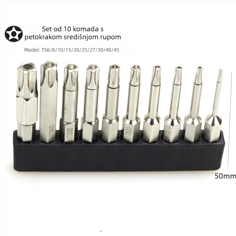 7-dijelni set Torx bitova s 1/4-inčnim pogonom, magnetski, S2 alatna čeli, Katar/Qida
